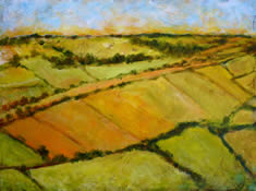 Orange Fields and Hedgerows